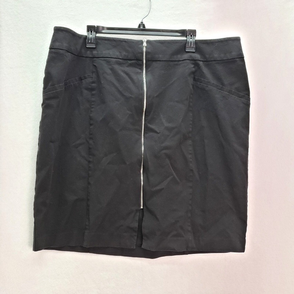 INC International Concepts Skirt Womens Plus 20W Black Pencil Front Zip Career‎